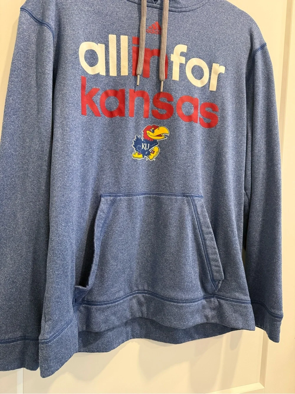 Adidas Men’s Blue 'All In For Kansas' KU Hoodie - Size L